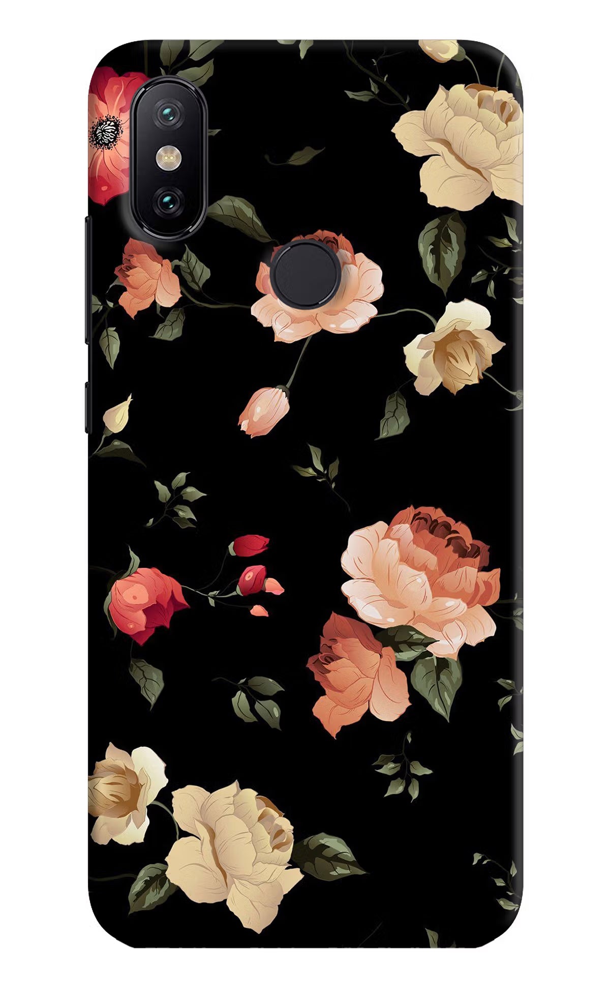 Flowers Mi A2 Hard Case Back Cover by Casekaro