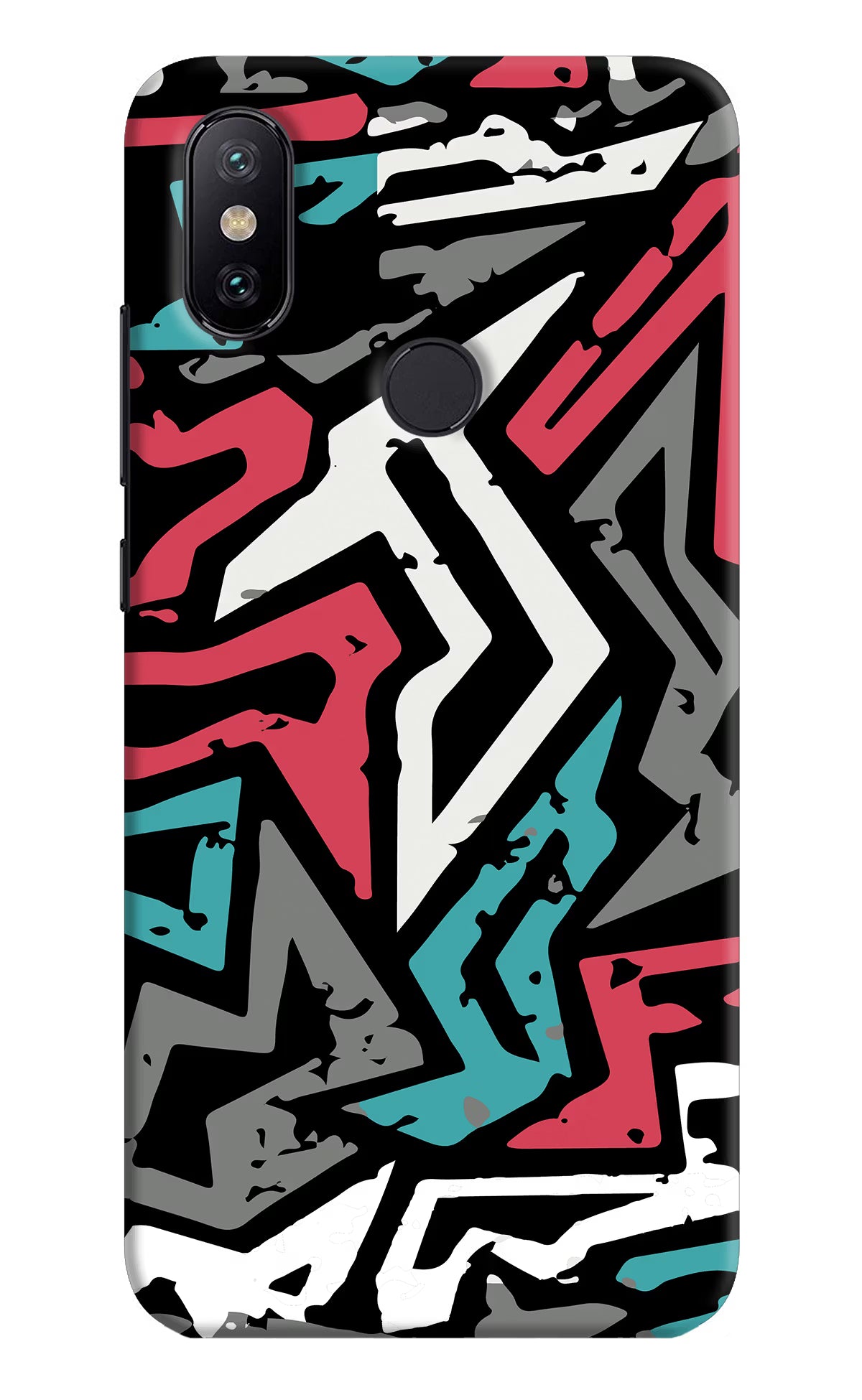 Geometric Graffiti Mi A2 Hard Case Back Cover by Casekaro