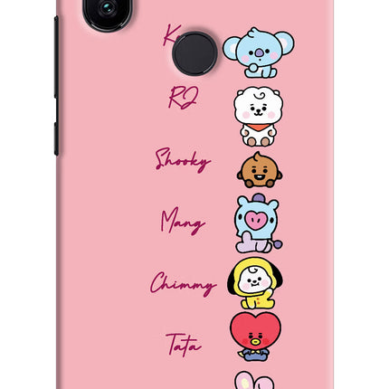 BTS names Mi A2 Hard Case Back Cover by Casekaro