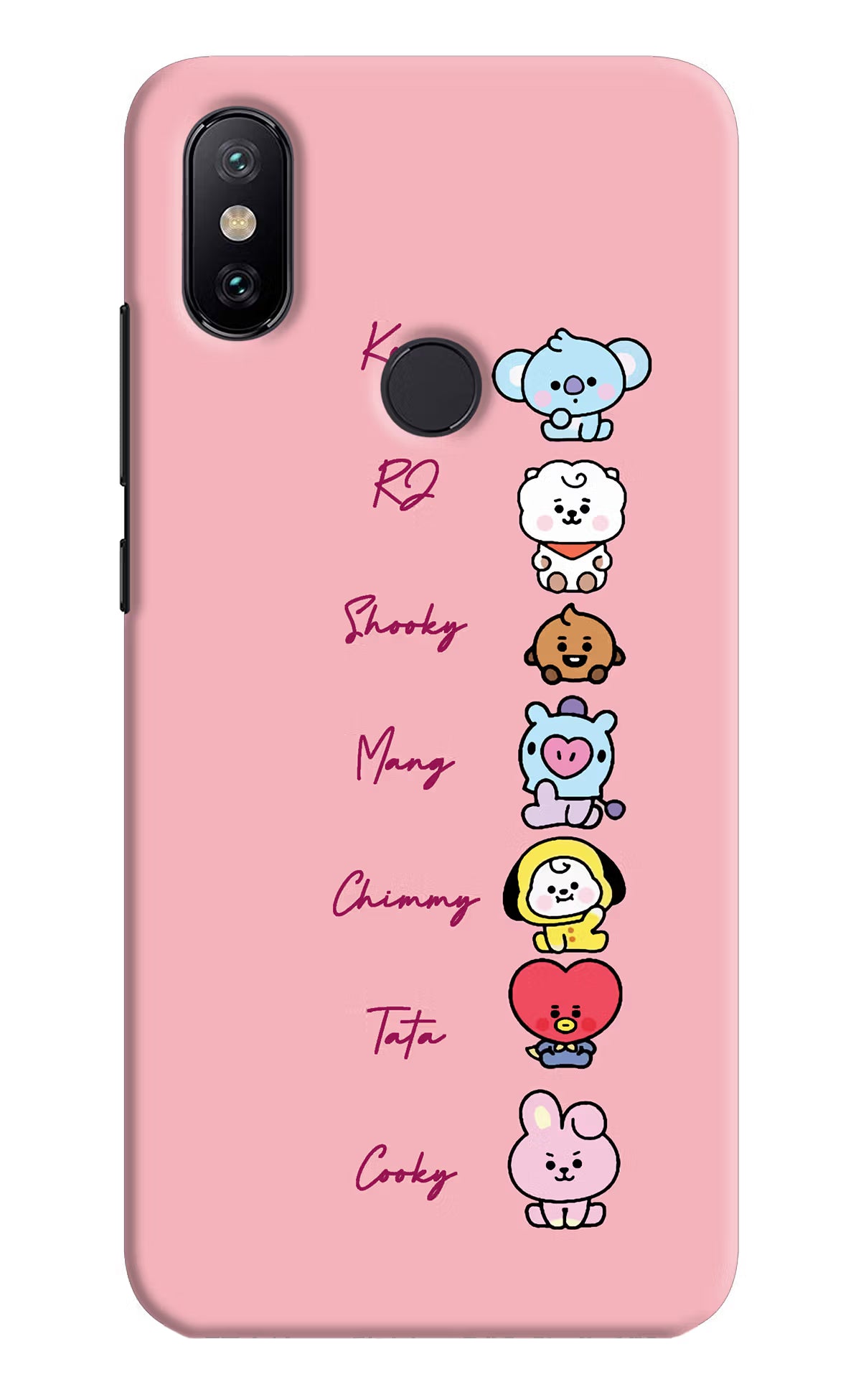 BTS names Mi A2 Hard Case Back Cover by Casekaro