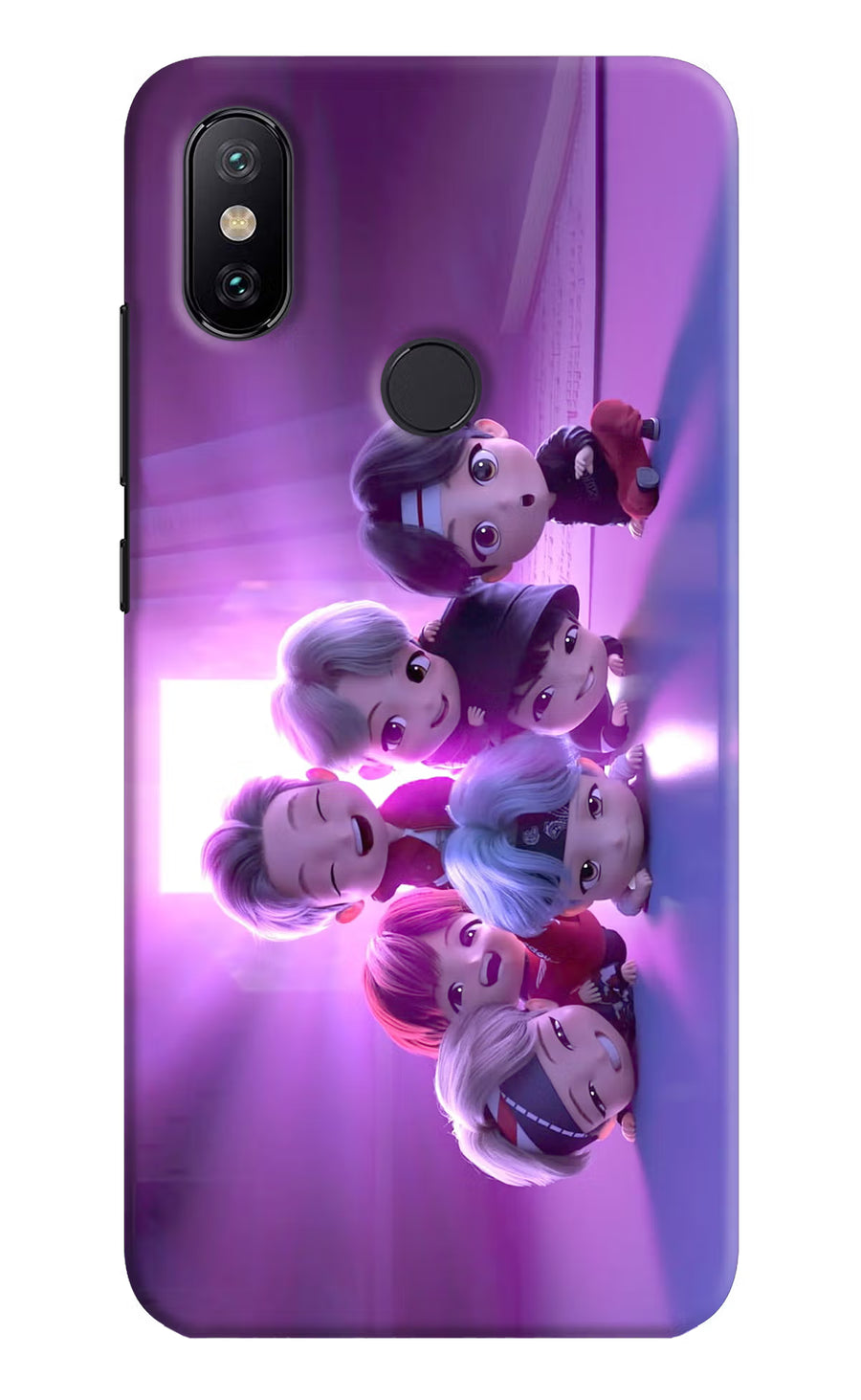 BTS Chibi Mi A2 Back Cover, Hard case