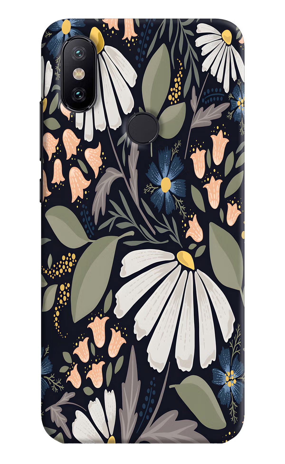 Flowers Art Mi A2 Hard Case Back Cover by Casekaro