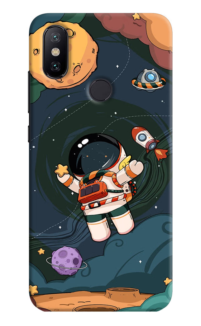 Cartoon Astronaut Mi A2 Hard Case Back Cover by Casekaro