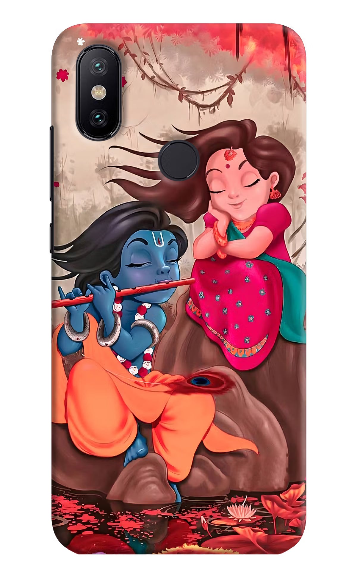 Radhe Krishna Mi A2 Hard Case Back Cover by Casekaro