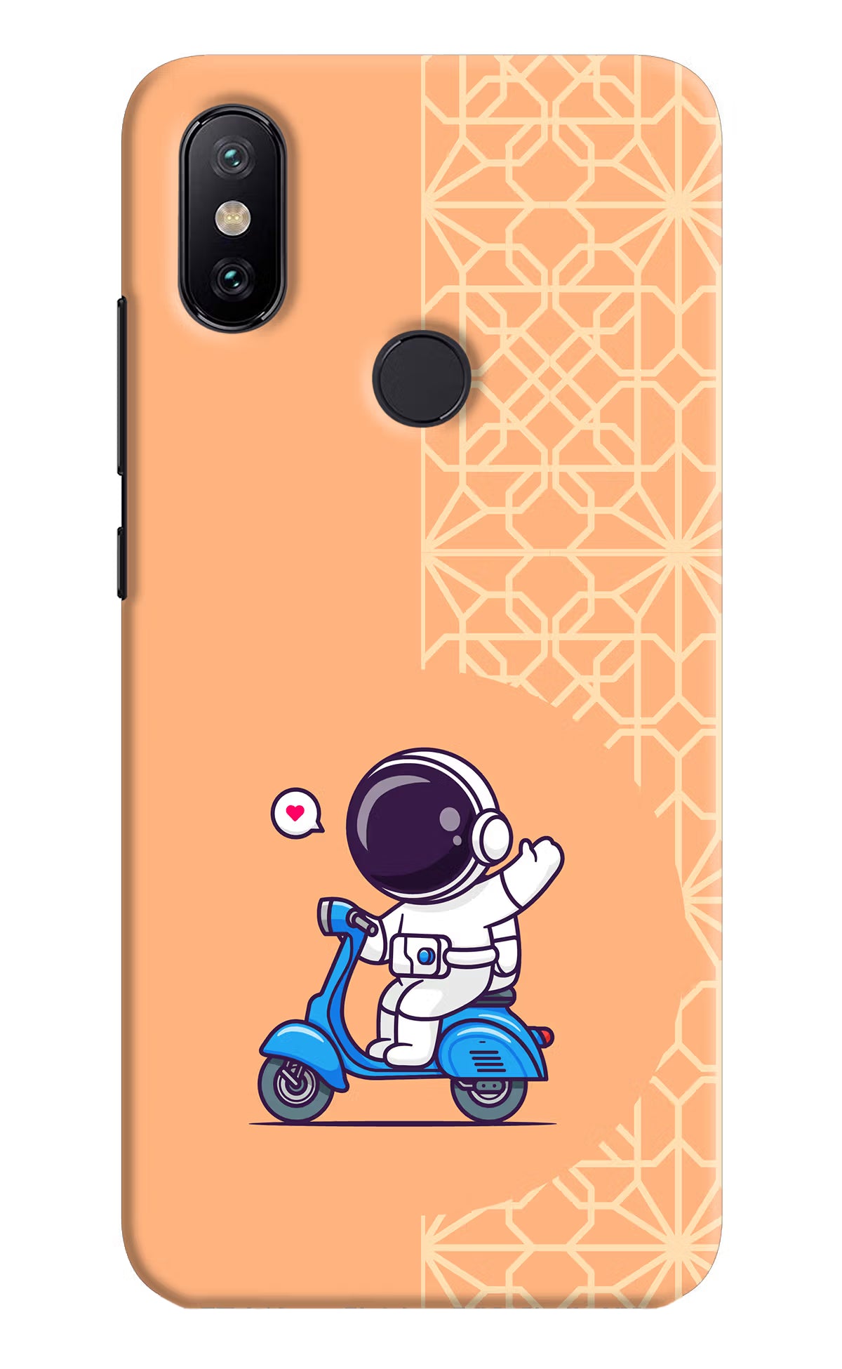 Cute Astronaut Riding Mi A2 Hard Case Back Cover by Casekaro