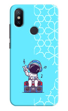 Cute Astronaut Chilling Mi A2 Hard Case Back Cover by Casekaro