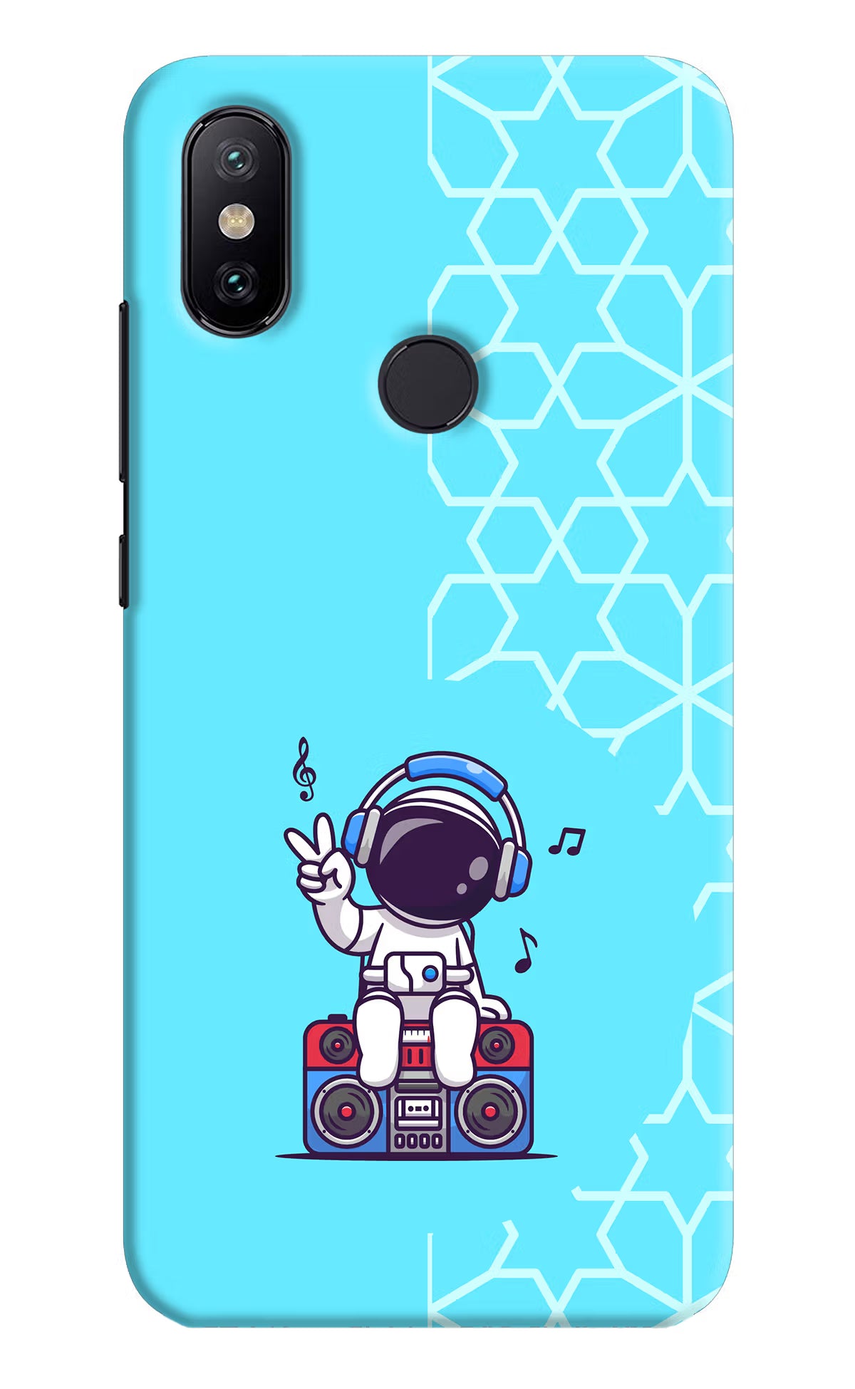 Cute Astronaut Chilling Mi A2 Hard Case Back Cover by Casekaro