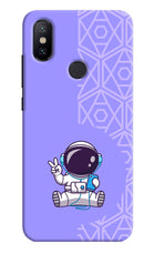 Cute Astronaut Chilling Mi A2 Hard Case Back Cover by Casekaro