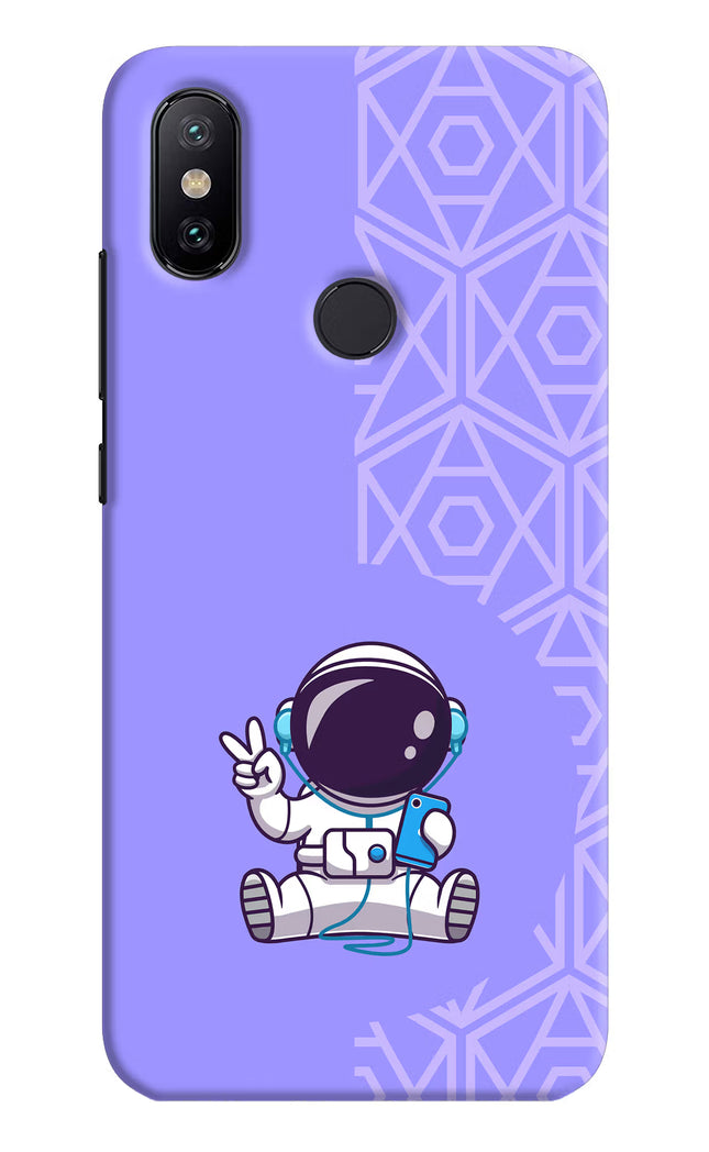 Cute Astronaut Chilling Mi A2 Hard Case Back Cover by Casekaro