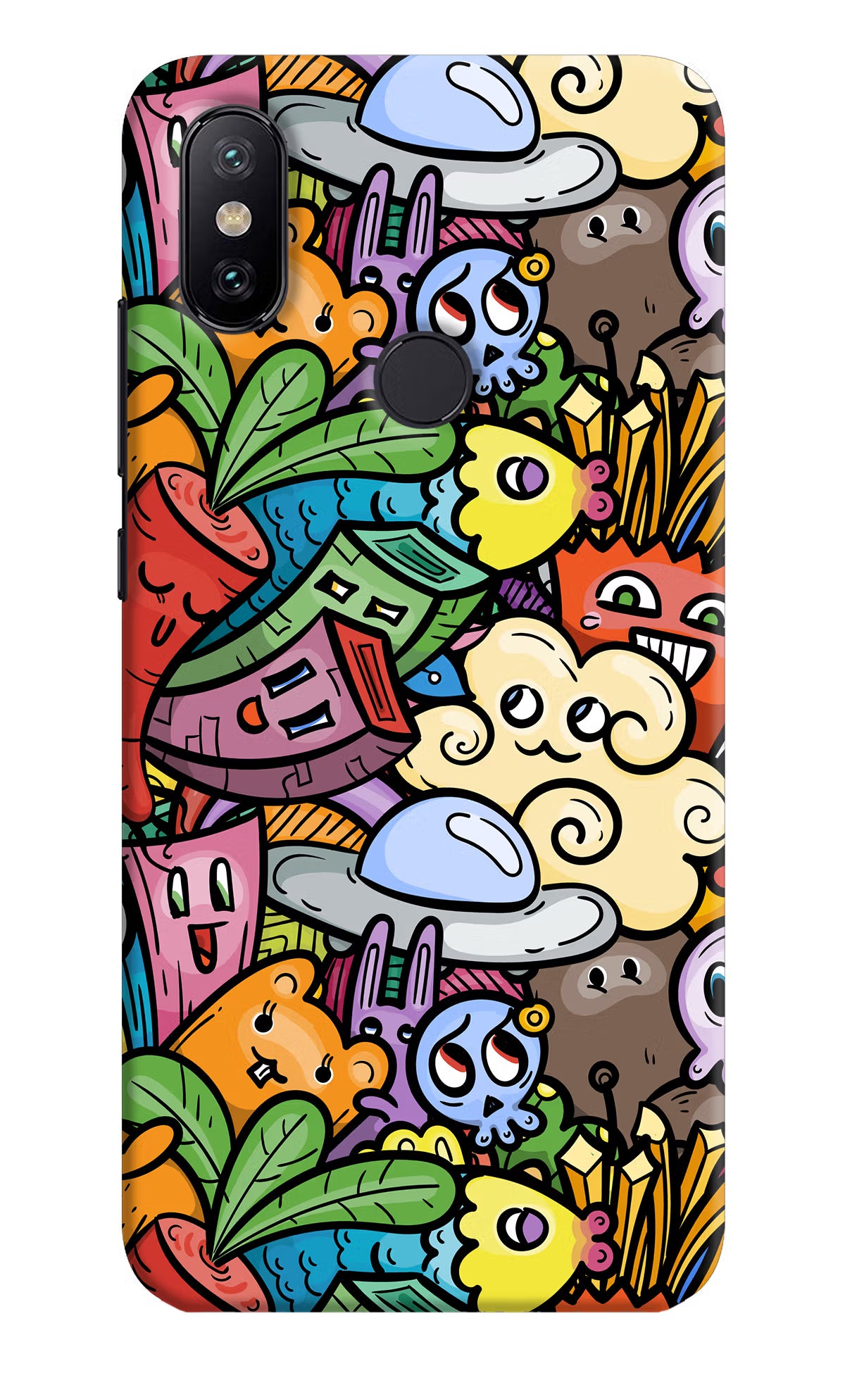 Veggie Doodle Mi A2 Hard Case Back Cover by Casekaro