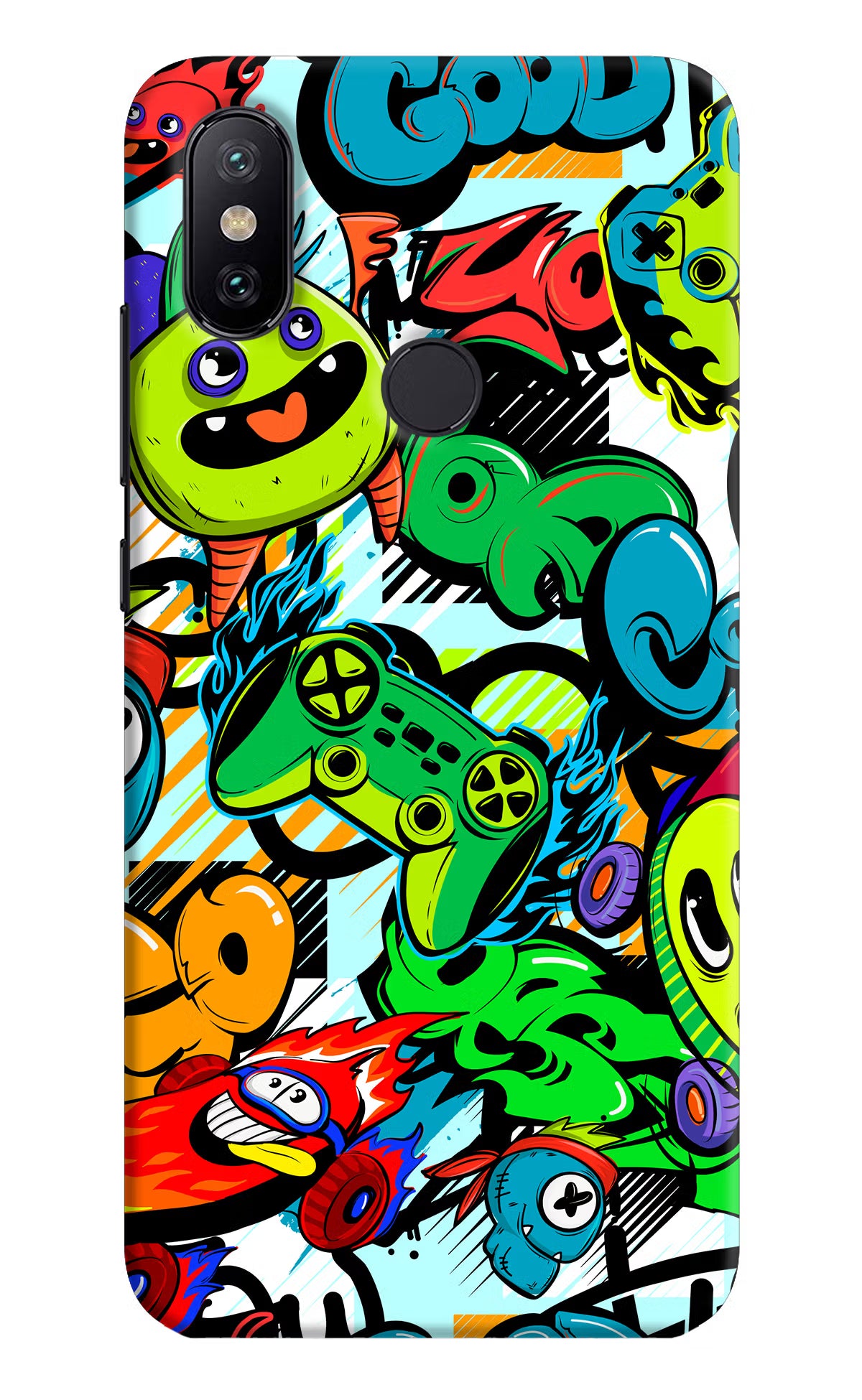 Game Doodle Mi A2 Hard Case Back Cover by Casekaro