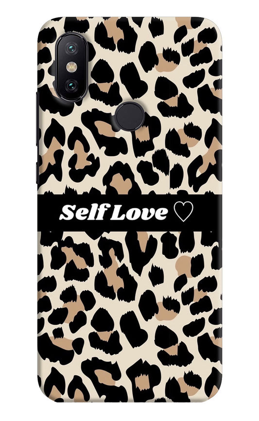 Leopard Print Self Love Mi A2 Hard Case Back Cover by Casekaro
