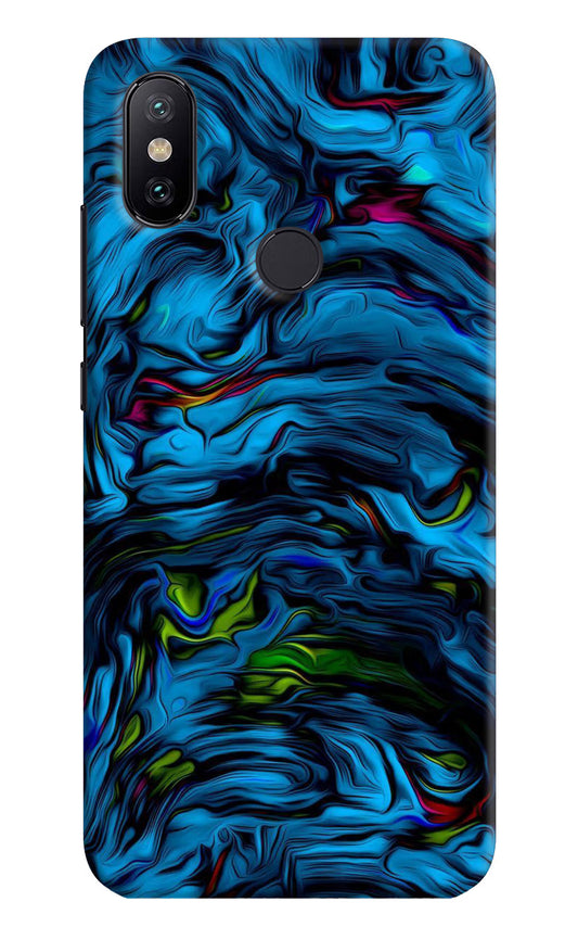 Dark Blue Abstract Mi A2 Hard Case Back Cover by Casekaro