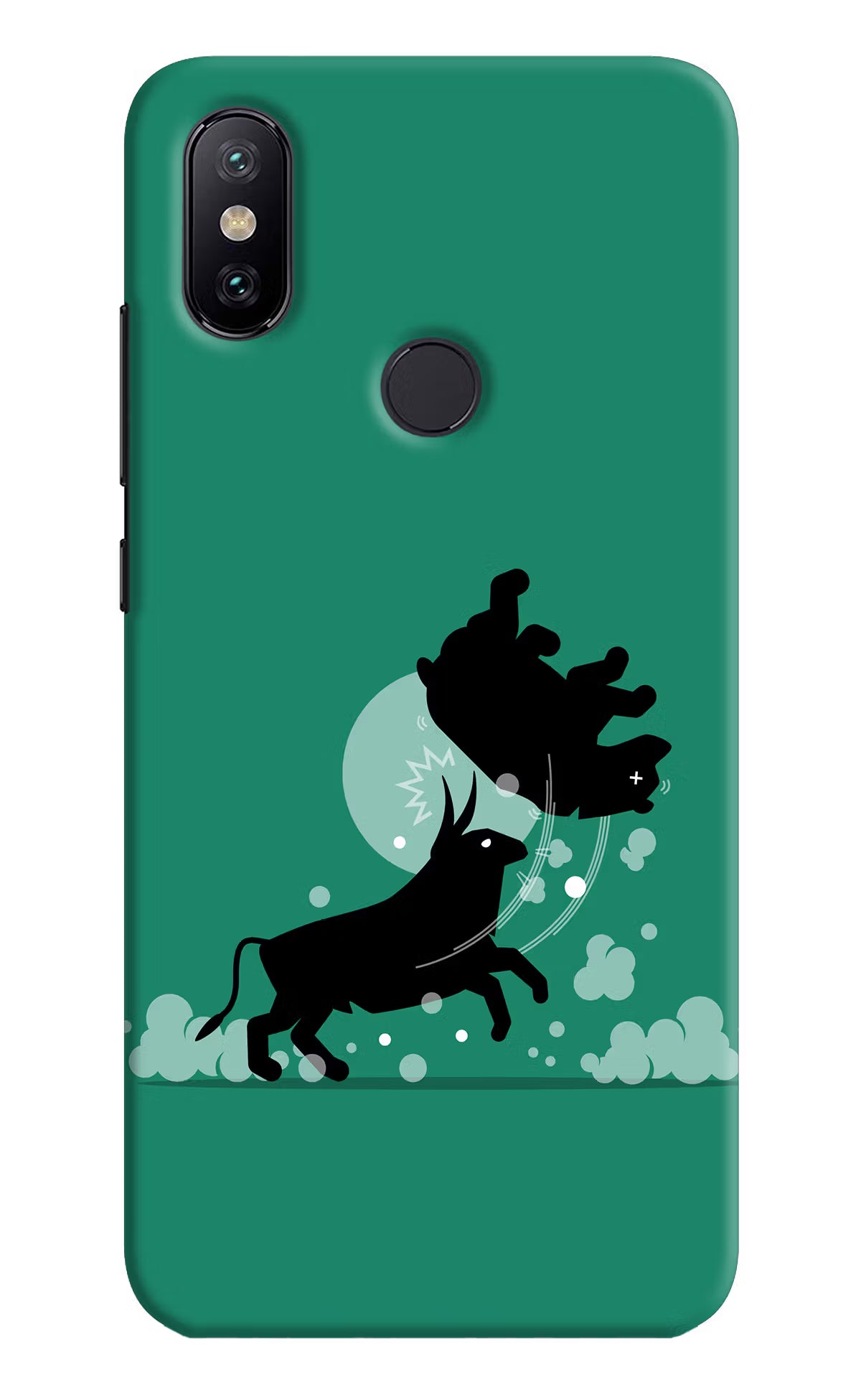 Bull Conqueror Mi A2 Hard Case Back Cover by Casekaro