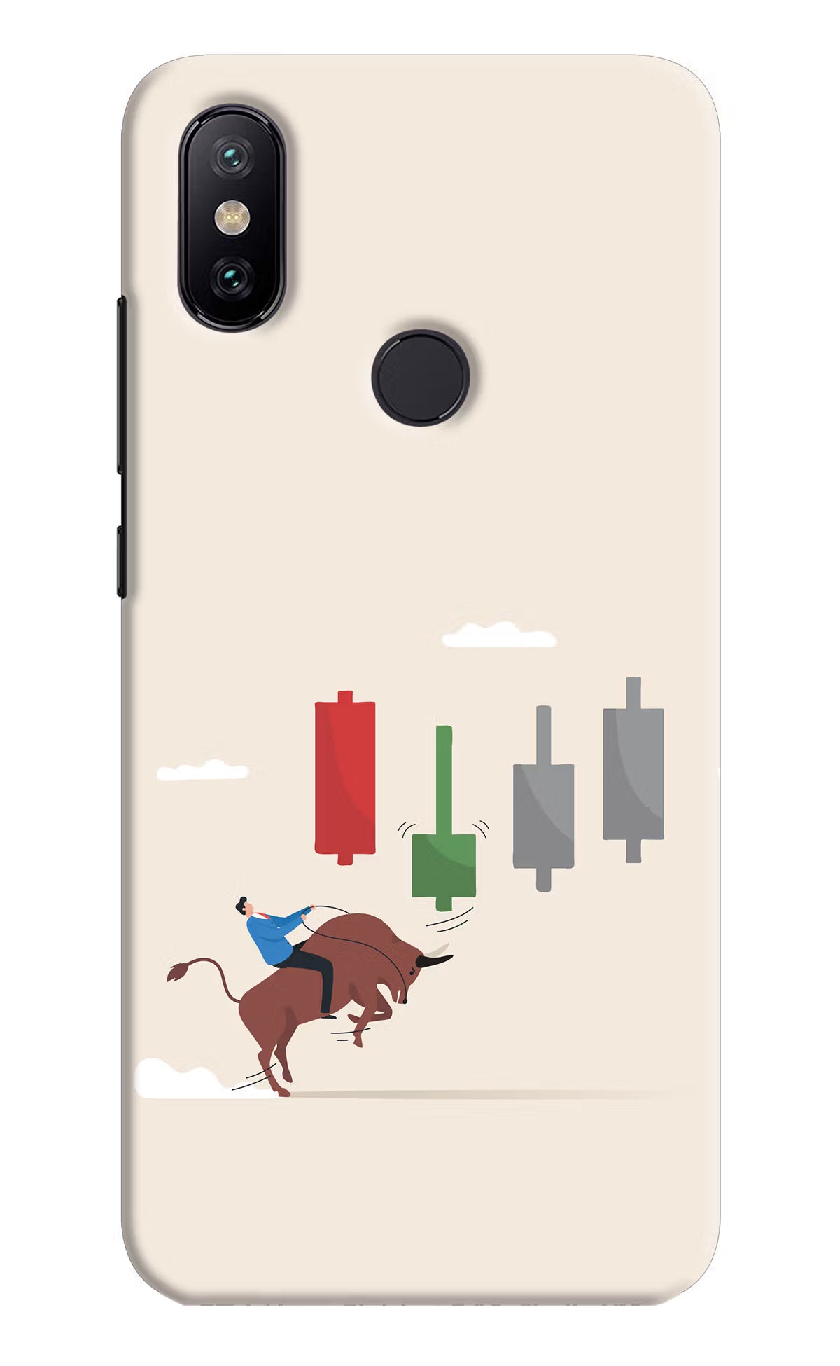 Bull Trading Momentum Mi A2 Hard Case Back Cover by Casekaro