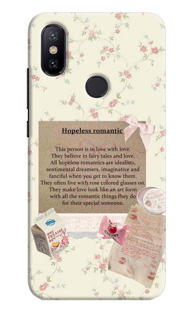 Hopeless Romantic Mi A2 Hard Case Back Cover by Casekaro
