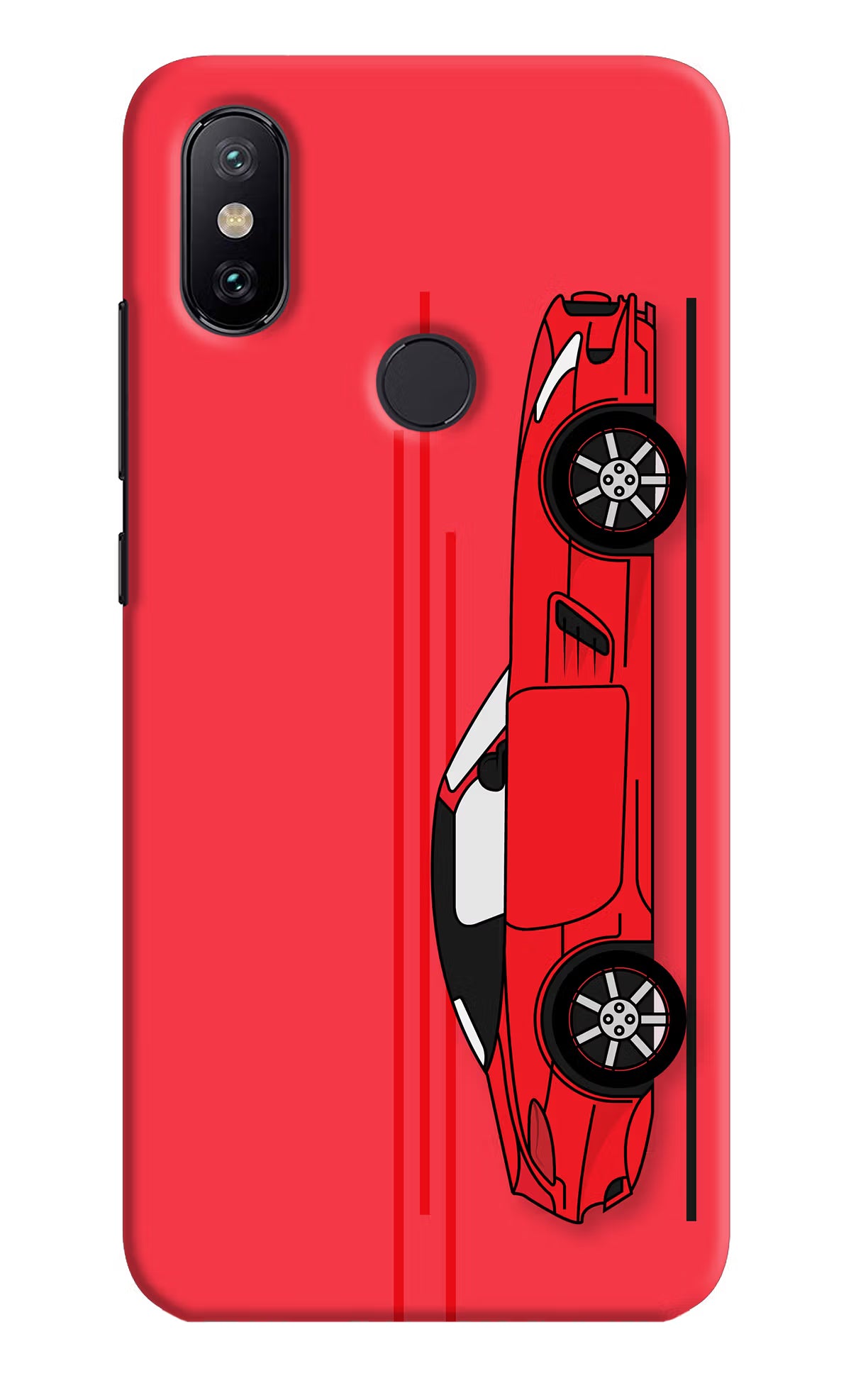 Red Velocity Mi A2 Hard Case Back Cover by Casekaro