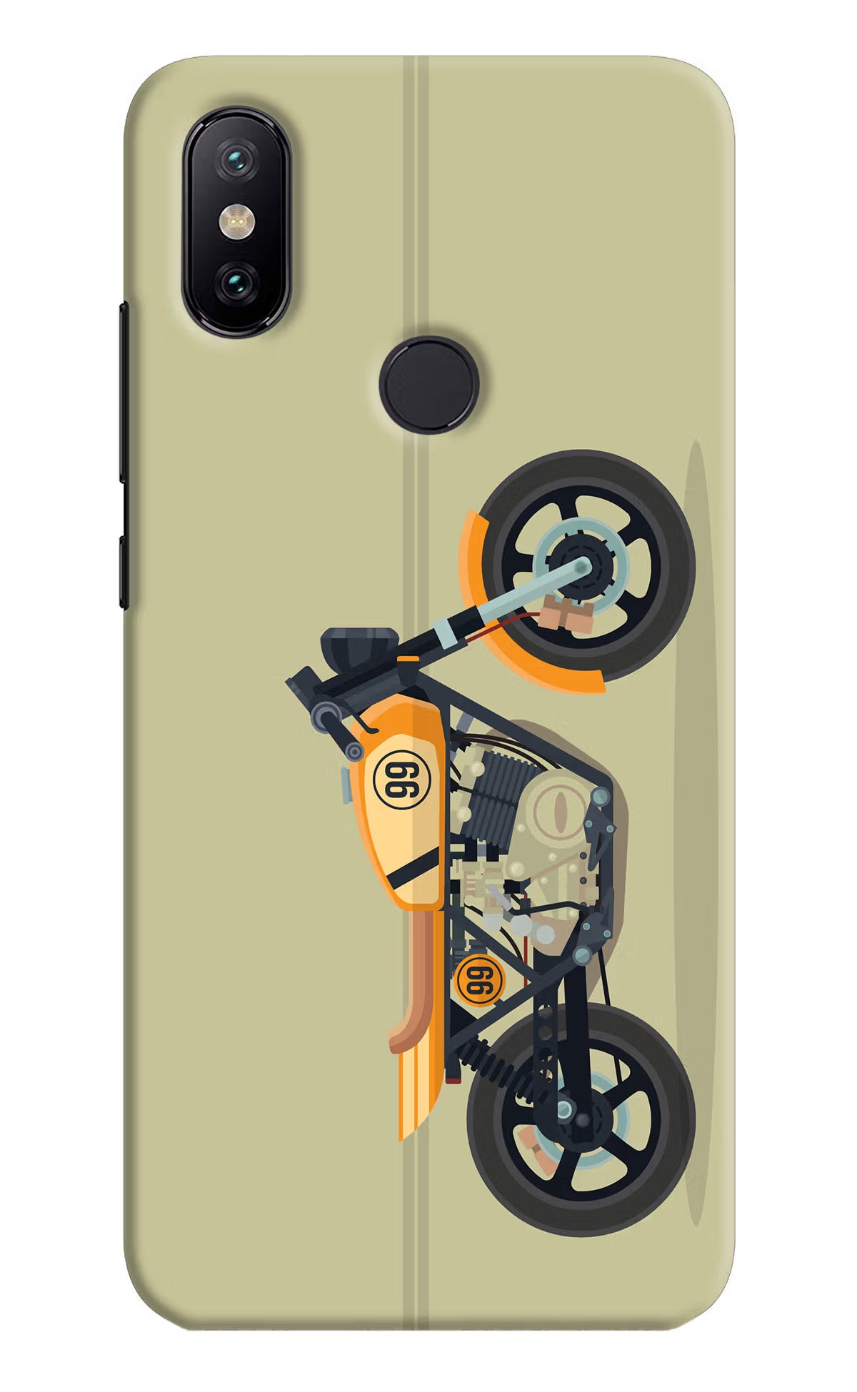 Vertical Speedster Mi A2 Hard Case Back Cover by Casekaro
