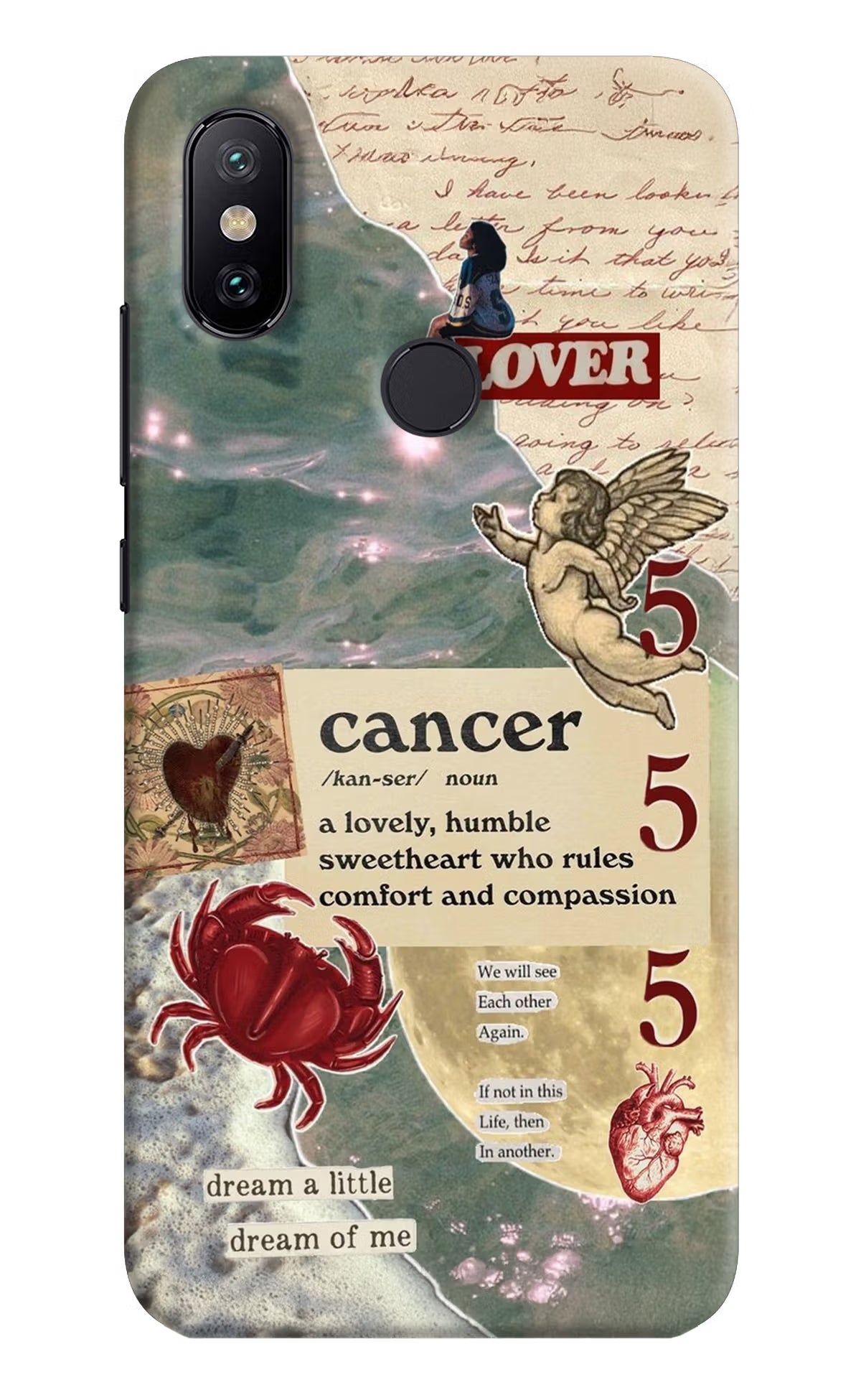 Cancer Zodiac Mi A2 Hard Case Back Cover by Casekaro