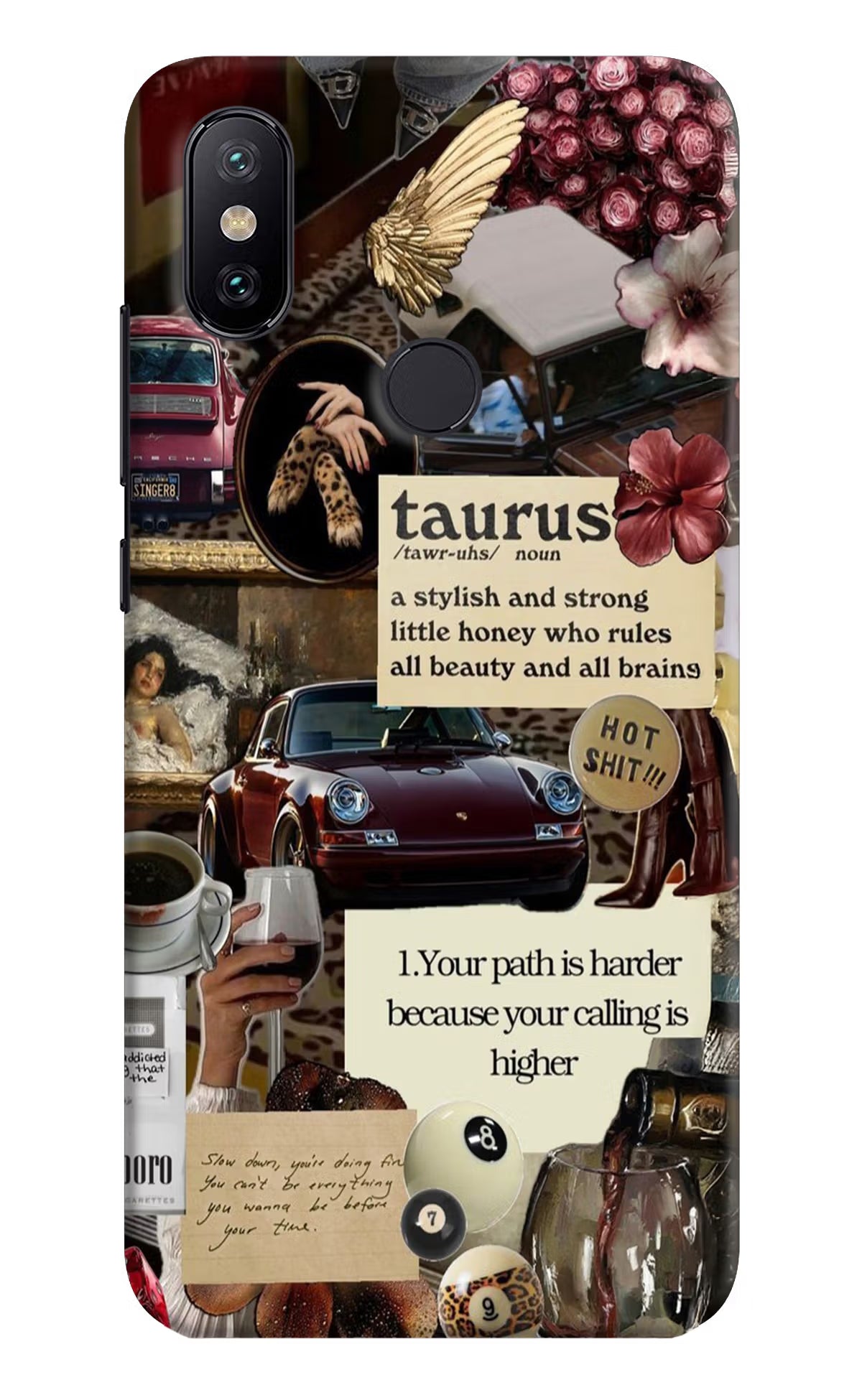 Taurus Zodiac Mi A2 Hard Case Back Cover by Casekaro