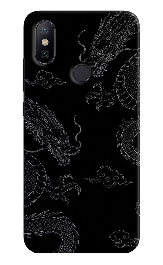 Twin Dragons Mi A2 Hard Case Back Cover by Casekaro