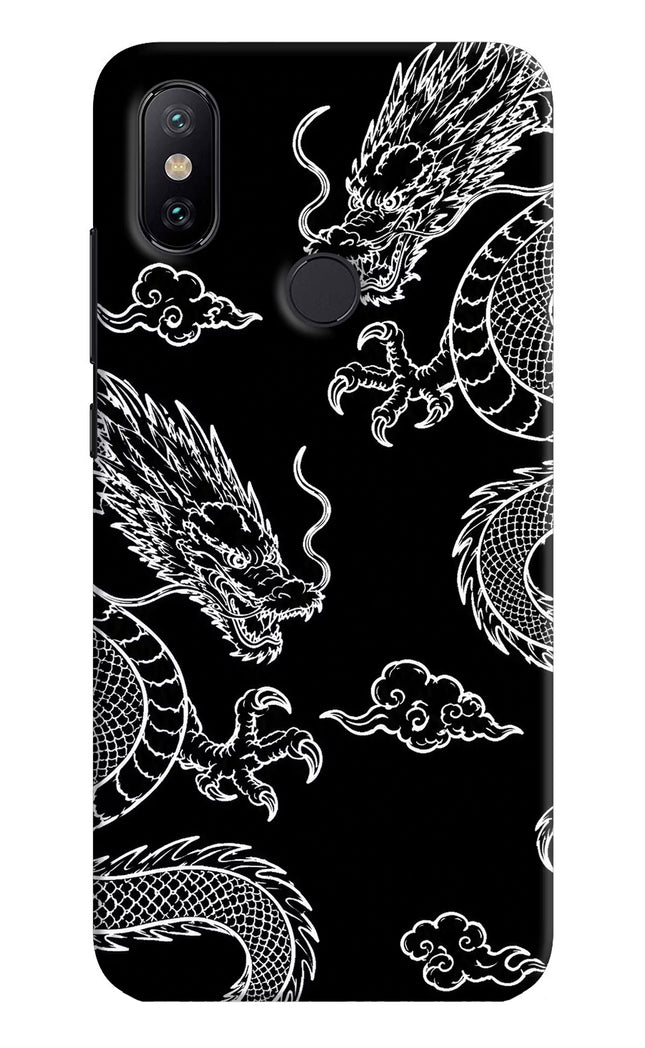 Twin Dragons Mi A2 Hard Case Back Cover by Casekaro