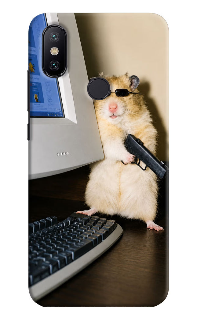 Hacker Hamster Mi A2 Hard Case Back Cover by Casekaro