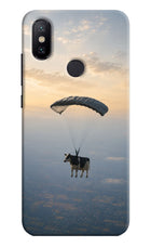 Skydiving Cow Mi A2 Hard Case Back Cover by Casekaro