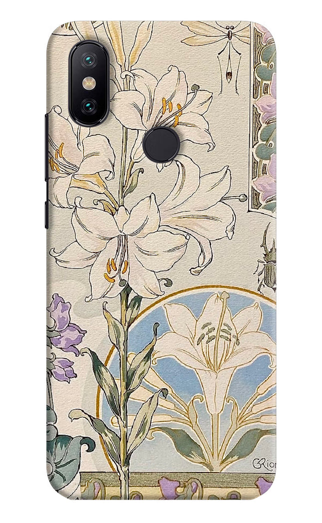 White Lily Mi A2 Hard Case Back Cover by Casekaro