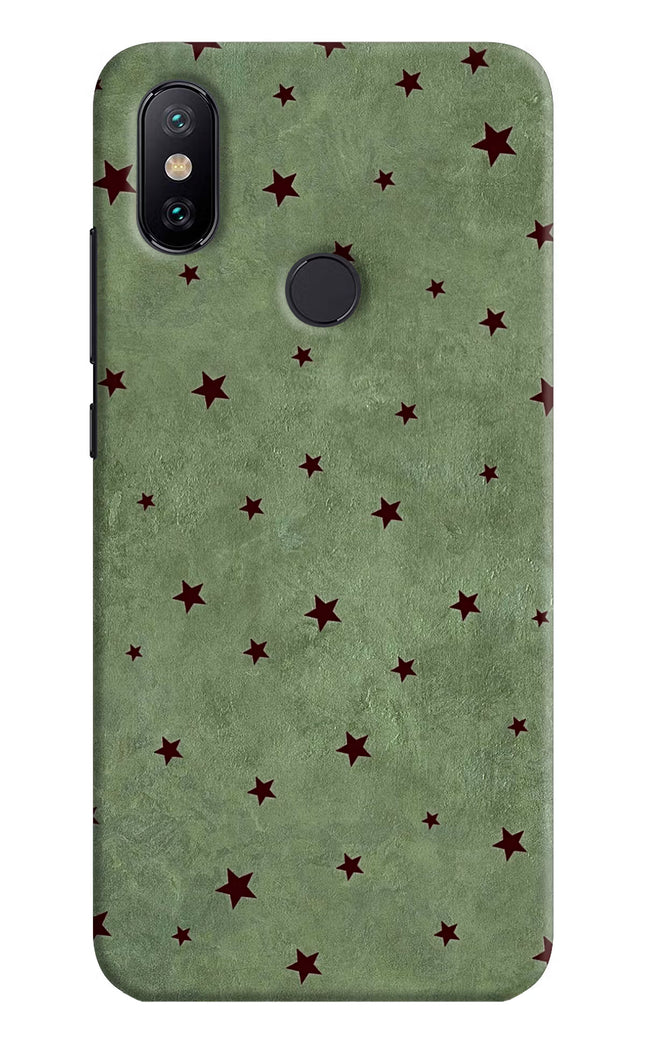 Green Stars Mi A2 Hard Case Back Cover by Casekaro