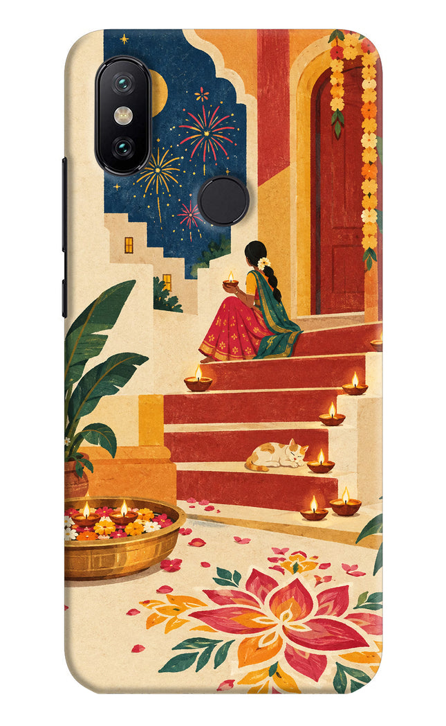Diwali Rangoli Mi A2 Hard Case Back Cover by Casekaro