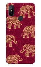 Maroon Elephant Mi A2 Hard Case Back Cover by Casekaro