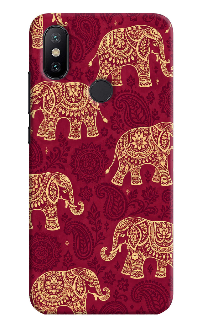Maroon Elephant Mi A2 Hard Case Back Cover by Casekaro