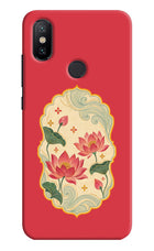Pink Lotus Mi A2 Hard Case Back Cover by Casekaro