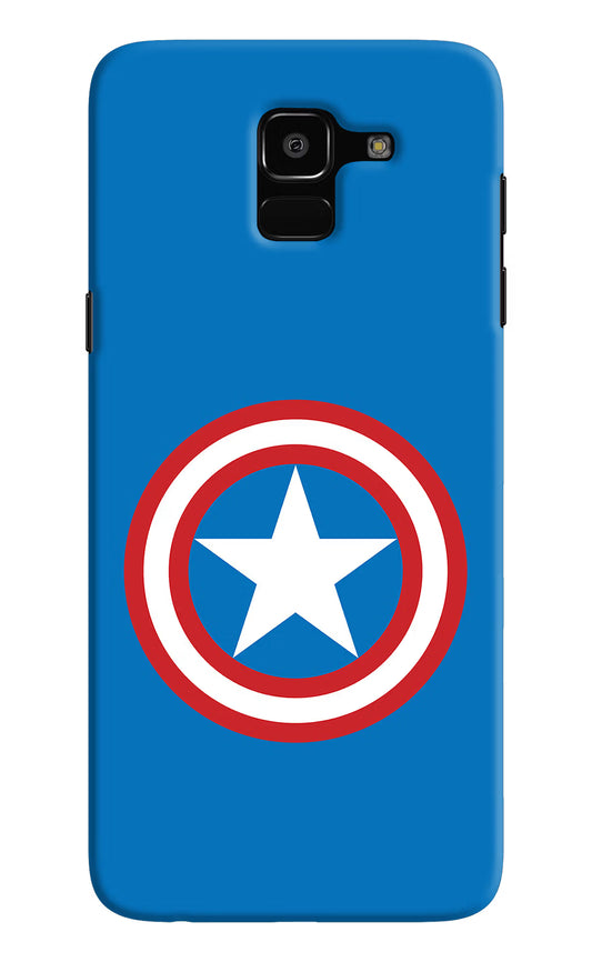 Captain America Logo Samsung J6 Hard Case Back Cover by Casekaro