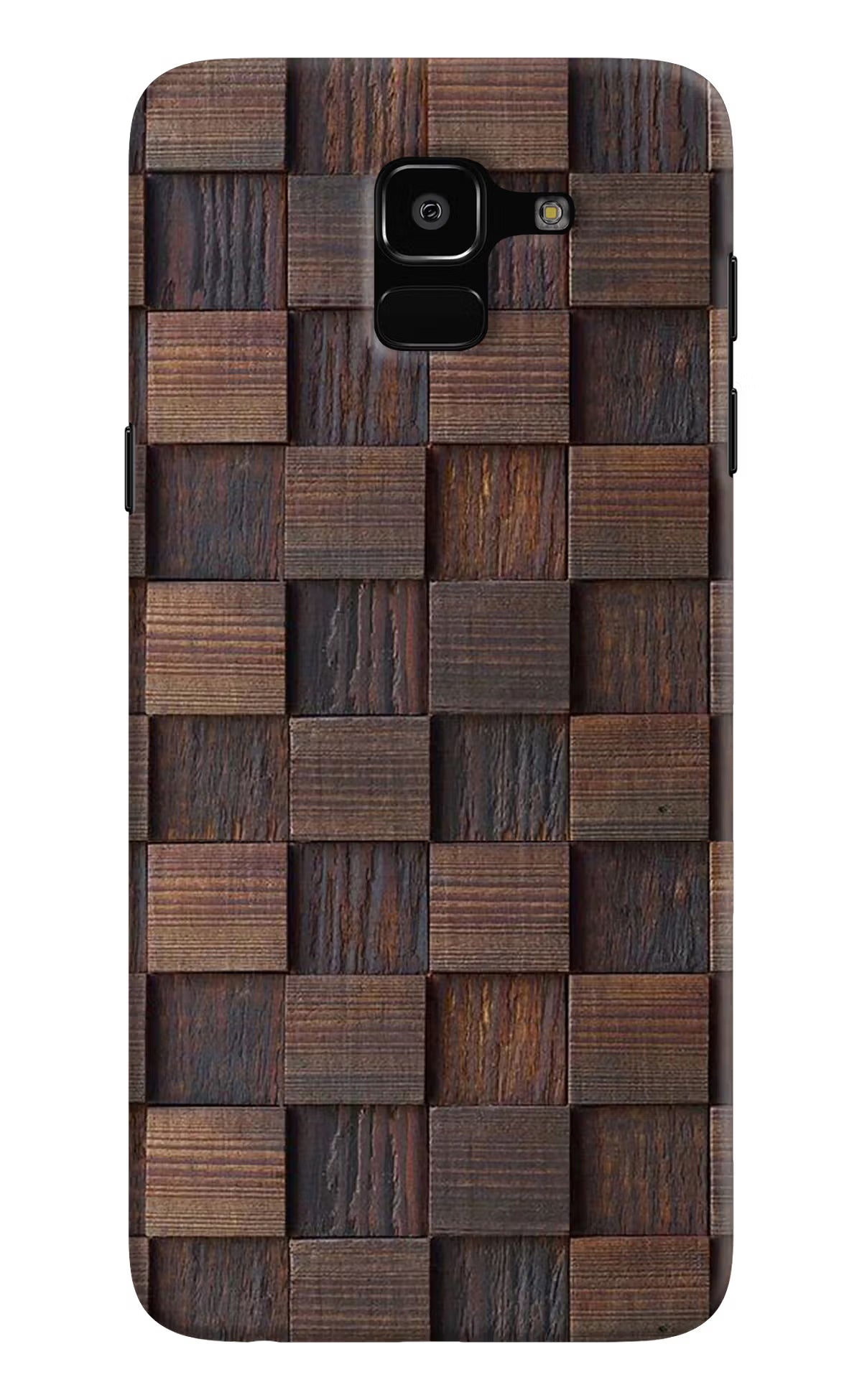 Wooden Cube Design Samsung J6 Hard Case Back Cover by Casekaro