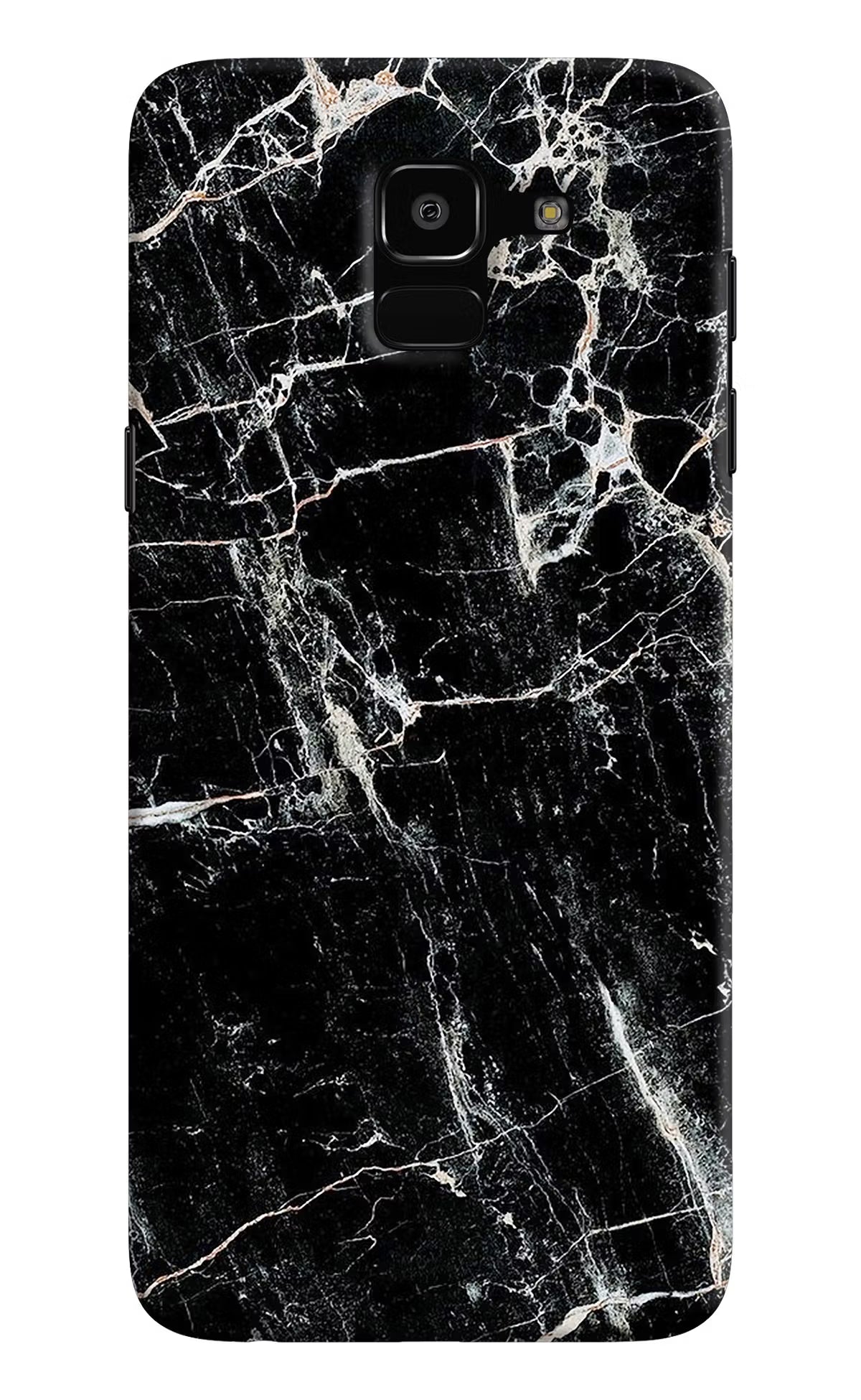 Black Marble Texture Samsung J6 Hard Case Back Cover by Casekaro