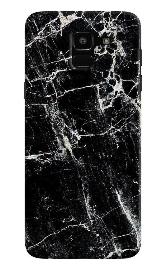 Black Marble Texture Samsung J6 Hard Case Back Cover by Casekaro