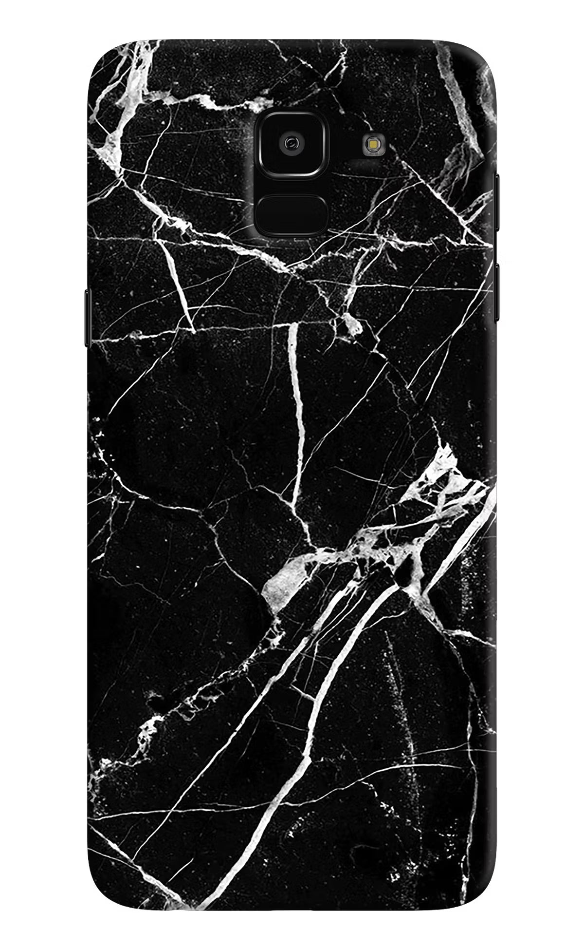 Black Marble Pattern Samsung J6 Hard Case Back Cover by Casekaro
