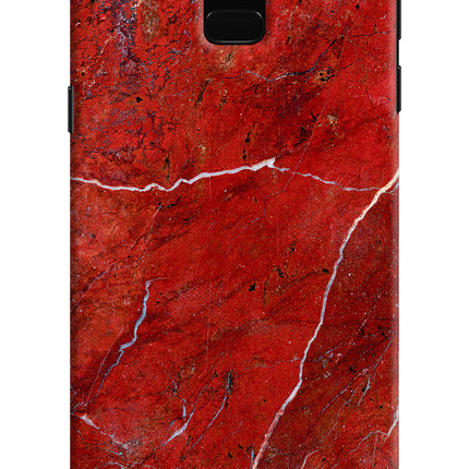 Red Marble Design Samsung J6 Hard Case Back Cover by Casekaro