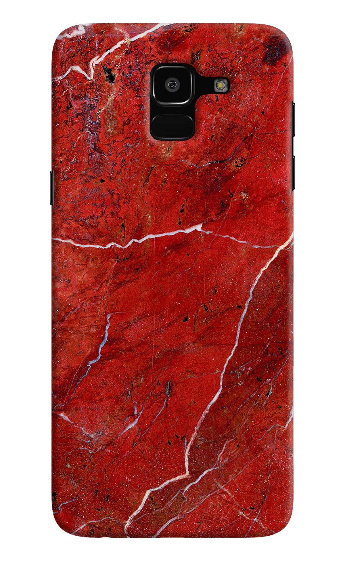 Red Marble Design Samsung J6 Hard Case Back Cover by Casekaro