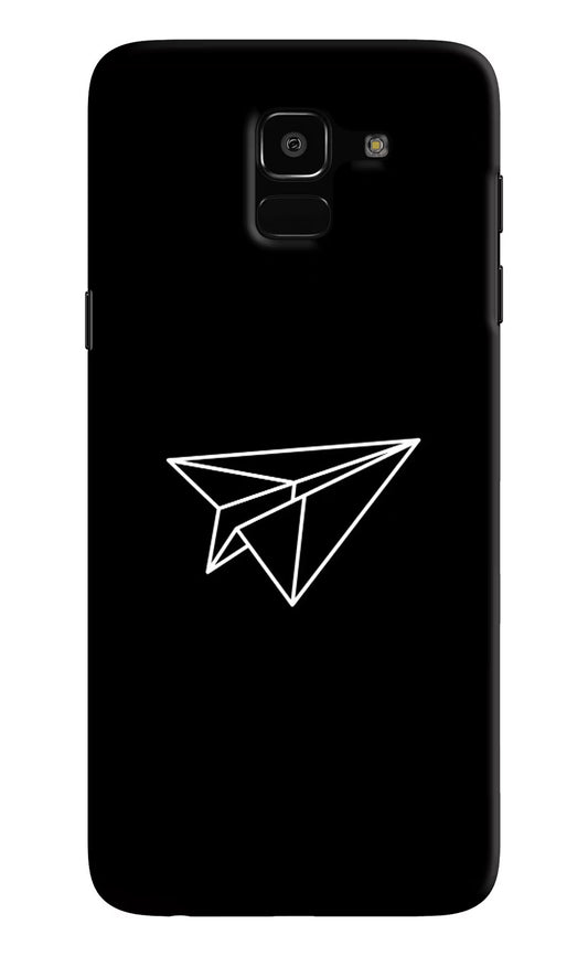 Paper Plane White Samsung J6 Hard Case Back Cover by Casekaro