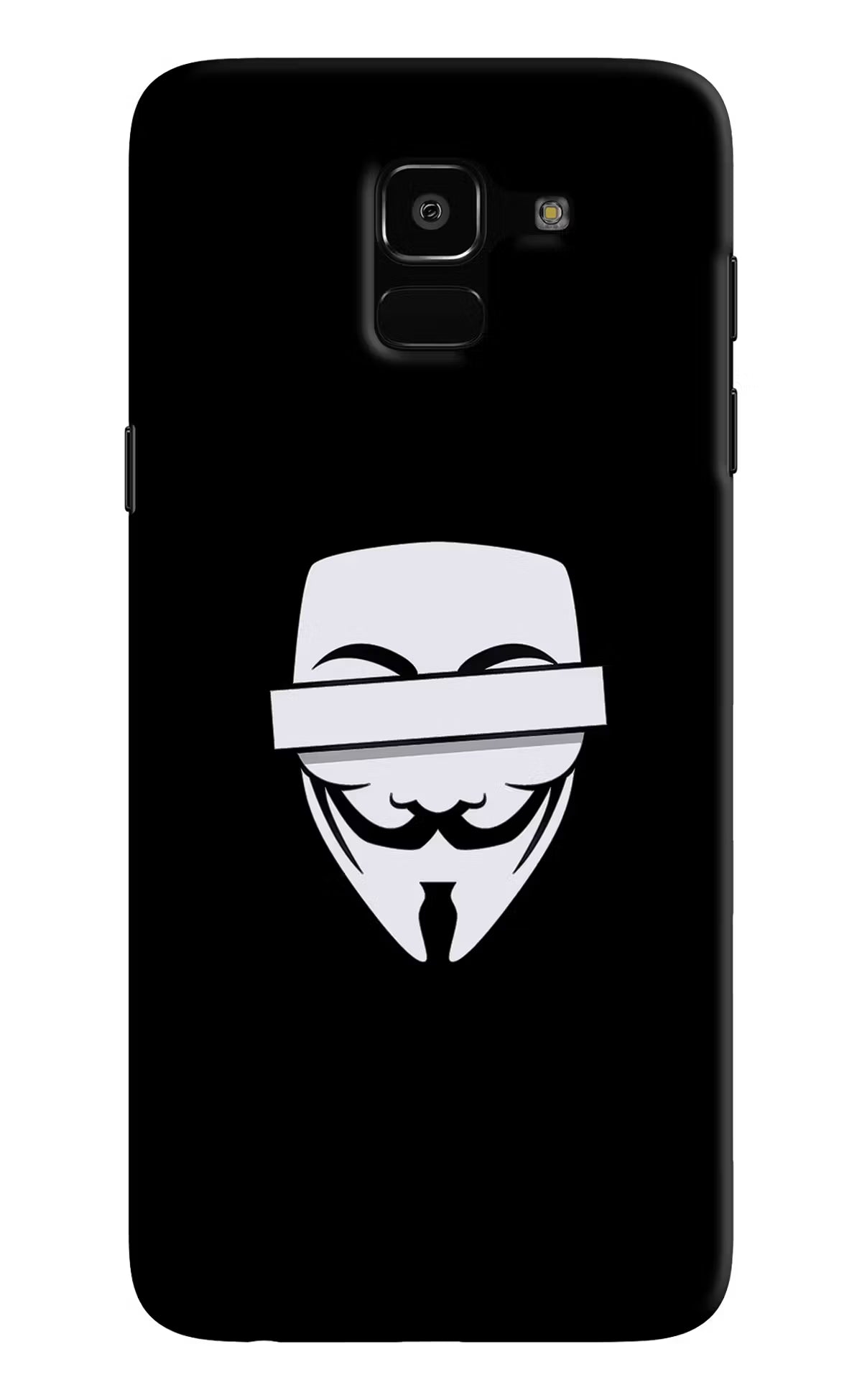 Anonymous Face Samsung J6 Hard Case Back Cover by Casekaro
