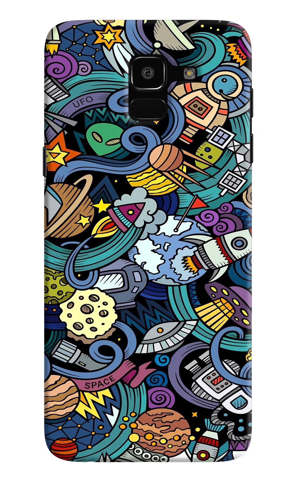 Space Abstract Samsung J6 Hard Case Back Cover by Casekaro