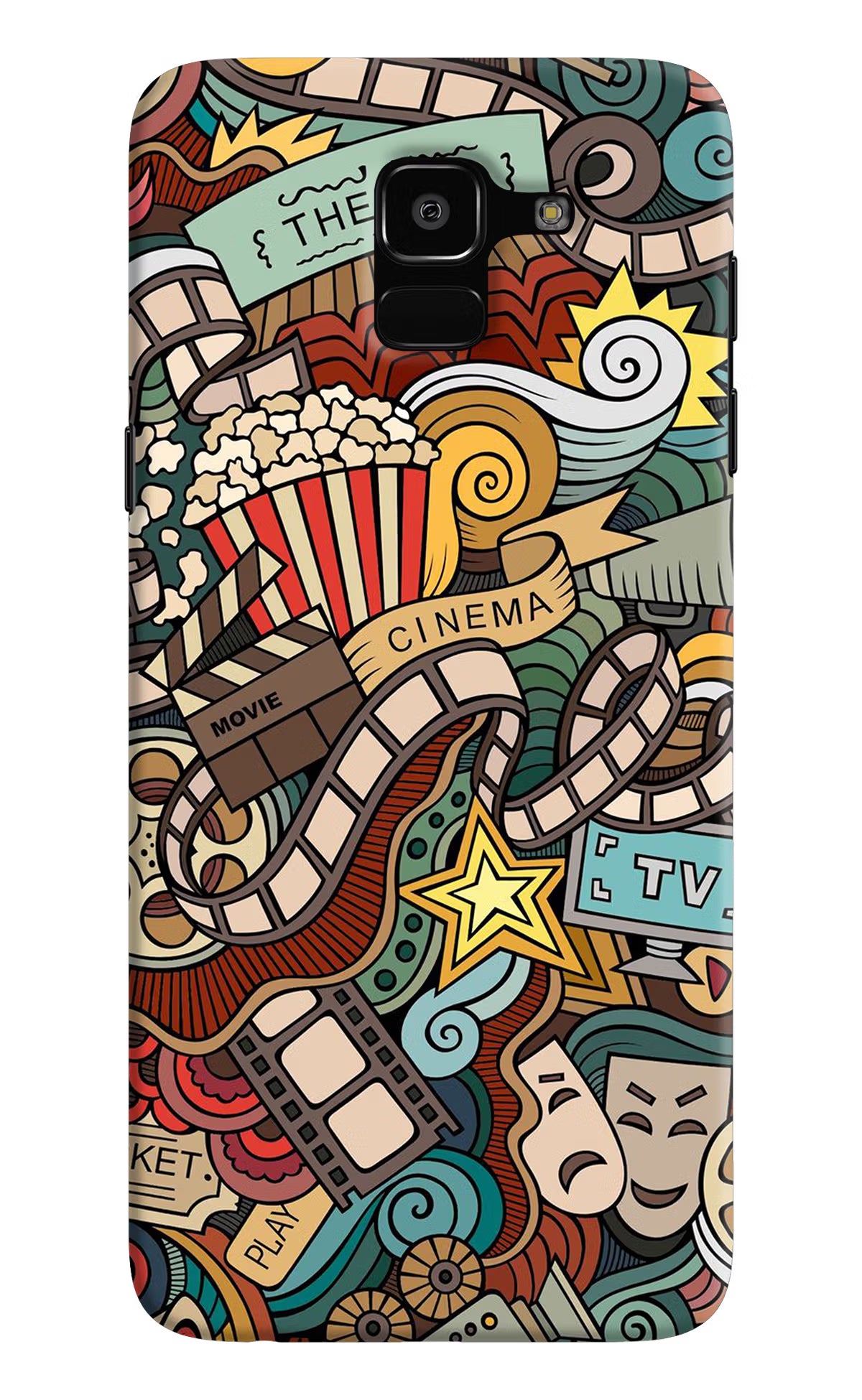 Cinema Abstract Samsung J6 Hard Case Back Cover by Casekaro