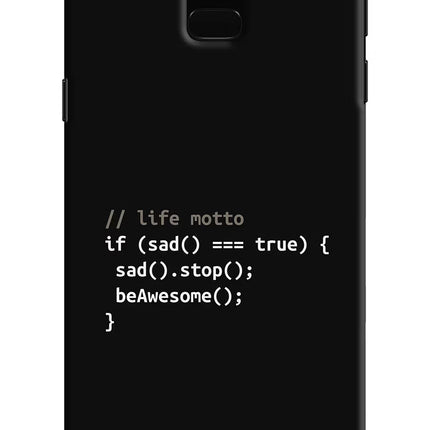 Life Motto Code Samsung J6 Hard Case Back Cover by Casekaro