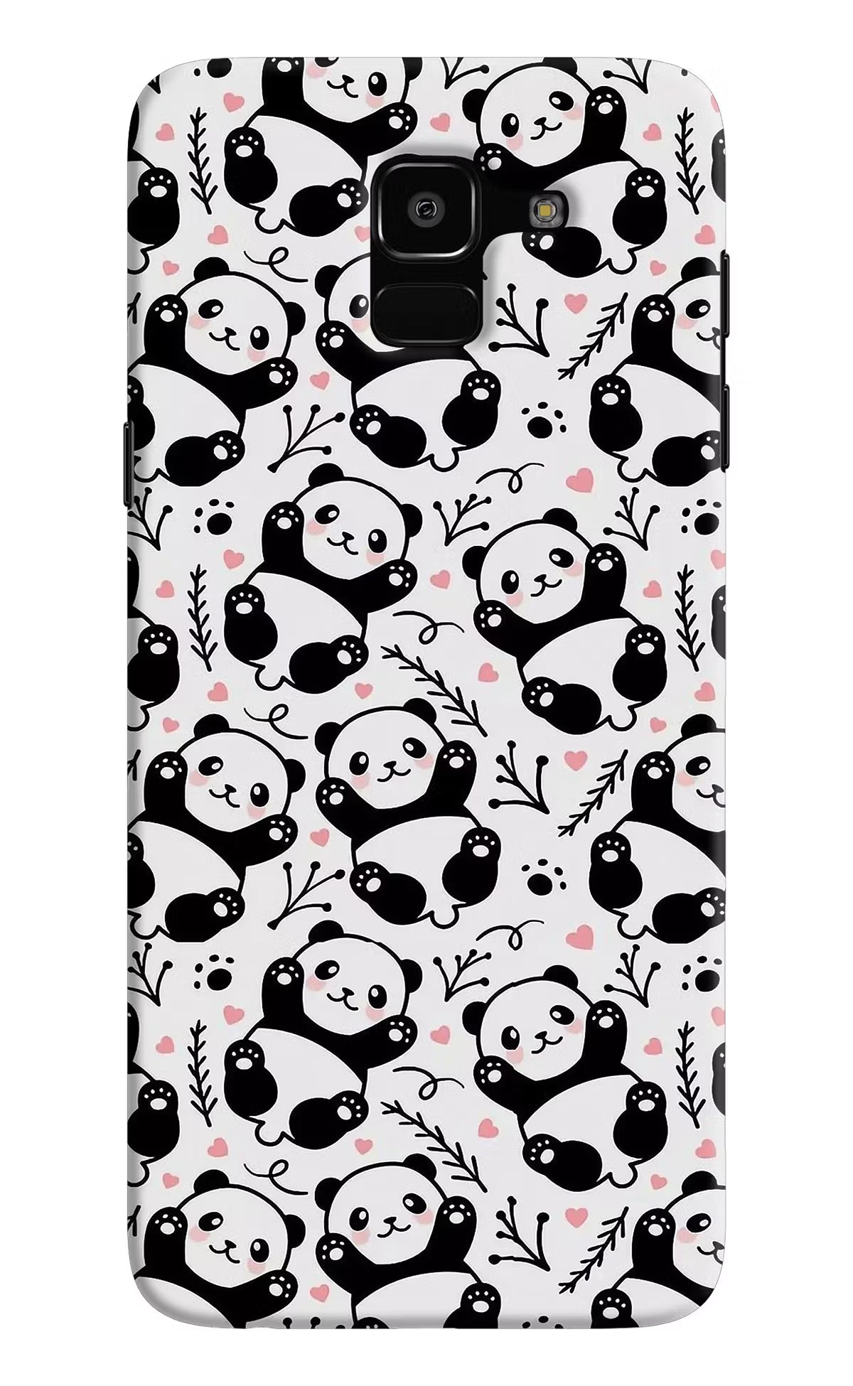 Cute Panda Samsung J6 Hard Case Back Cover by Casekaro