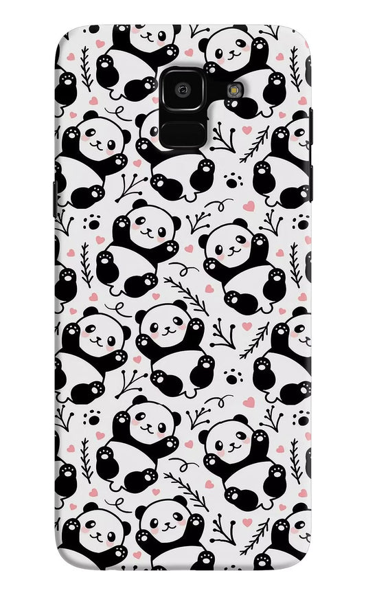 Cute Panda Samsung J6 Hard Case Back Cover by Casekaro