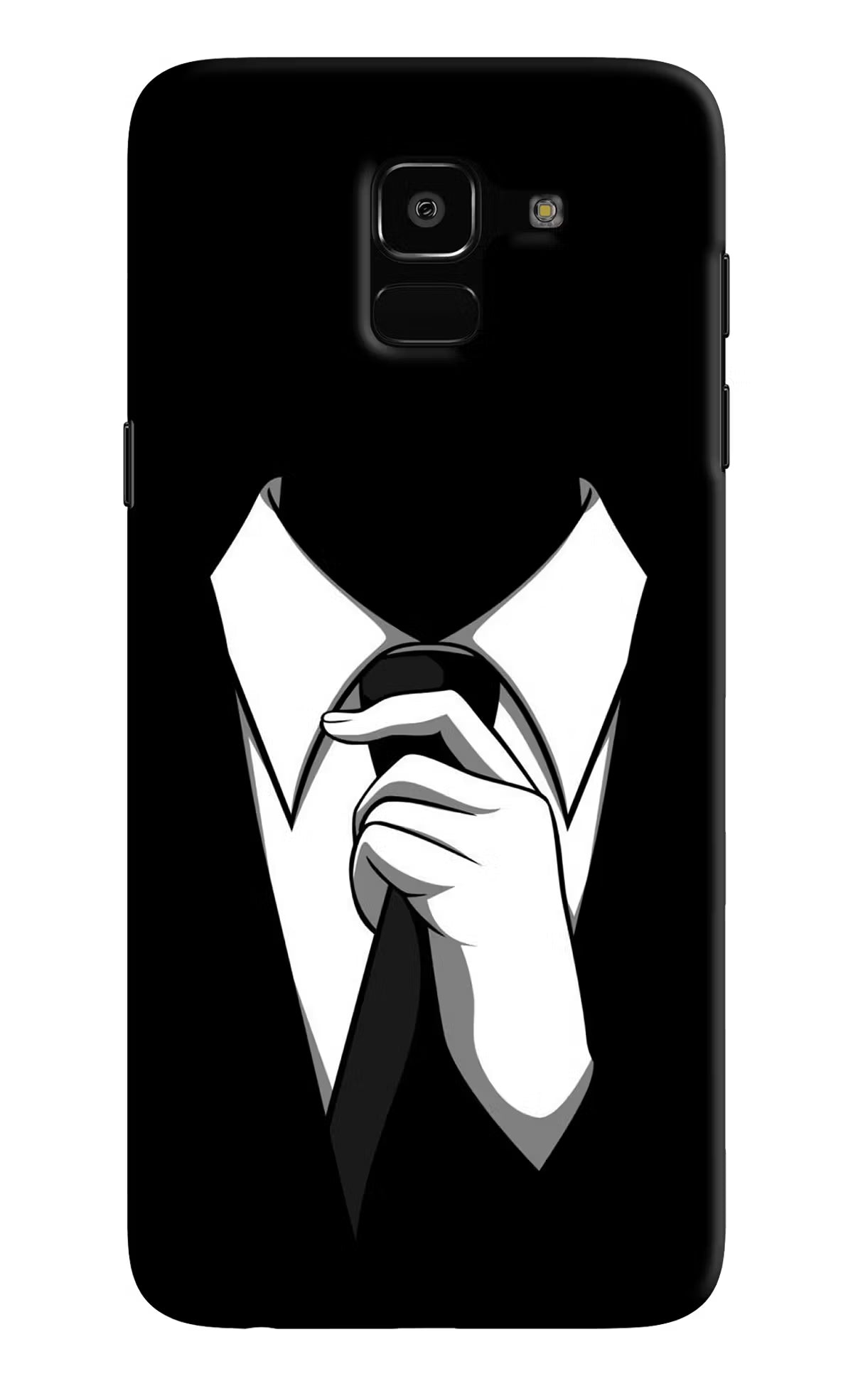 Black Tie Samsung J6 Hard Case Back Cover by Casekaro