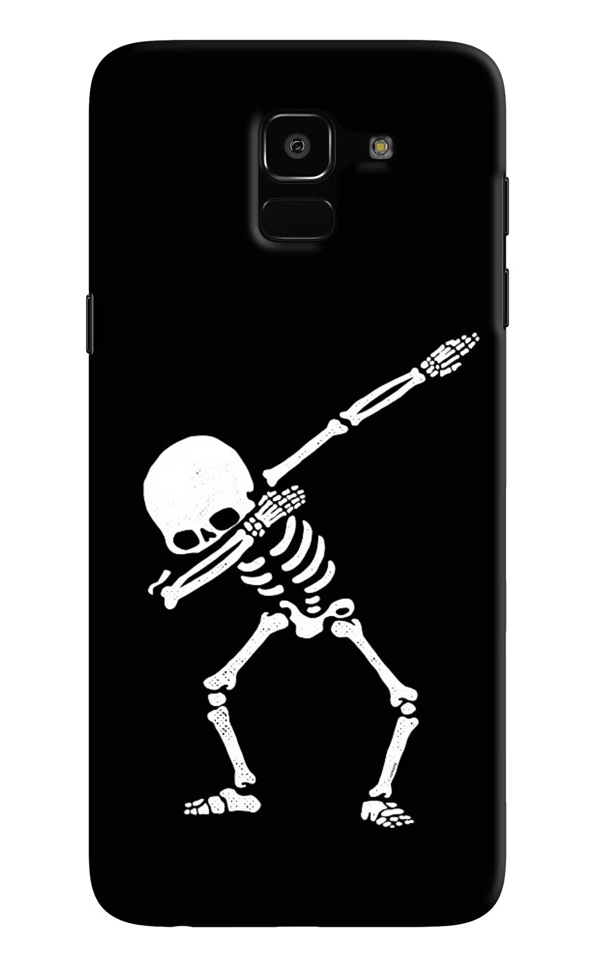 Dabbing Skeleton Art Samsung J6 Hard Case Back Cover by Casekaro